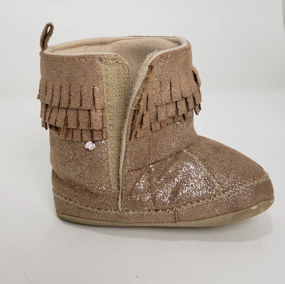 Sparkly Tan Kids Moccasin Boots!